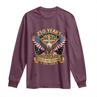 Faith And Freedom 250 Years Long Sleeve Shirt Patriotic Eagle Cross Gift