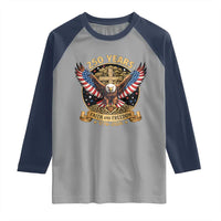 Faith And Freedom 250 Years Raglan Shirt Patriotic Eagle Cross Gift