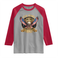 Faith And Freedom 250 Years Raglan Shirt Patriotic Eagle Cross Gift