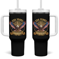 Faith And Freedom 250 Years Tumbler With Handle Patriotic Eagle Cross Gift