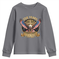 Faith And Freedom 250 Years Youth Sweatshirt Patriotic Eagle Cross Gift