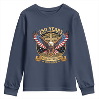 Faith And Freedom 250 Years Youth Sweatshirt Patriotic Eagle Cross Gift