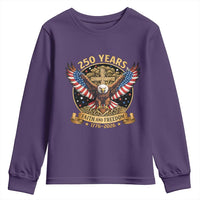 Faith And Freedom 250 Years Youth Sweatshirt Patriotic Eagle Cross Gift