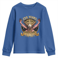 Faith And Freedom 250 Years Youth Sweatshirt Patriotic Eagle Cross Gift