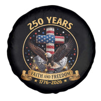 Christian Patriotic Eagle Cross Spare Tire Cover 250 Years Faith And Freedom USA Gift
