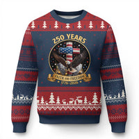 Christian Patriotic Eagle Cross Ugly Christmas Sweater 250 Years Faith And Freedom USA Gift