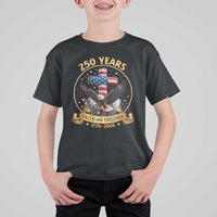 Christian Patriotic Eagle Cross T Shirt For Kid 250 Years Faith And Freedom USA Gift