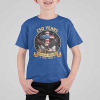 Christian Patriotic Eagle Cross T Shirt For Kid 250 Years Faith And Freedom USA Gift