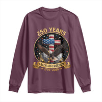 Christian Patriotic Eagle Cross Long Sleeve Shirt 250 Years Faith And Freedom USA Gift