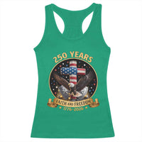 Christian Patriotic Eagle Cross Racerback Tank Top 250 Years Faith And Freedom USA Gift