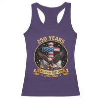 Christian Patriotic Eagle Cross Racerback Tank Top 250 Years Faith And Freedom USA Gift