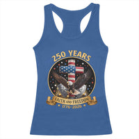 Christian Patriotic Eagle Cross Racerback Tank Top 250 Years Faith And Freedom USA Gift