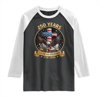 Christian Patriotic Eagle Cross Raglan Shirt 250 Years Faith And Freedom USA Gift
