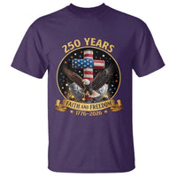 Christian Patriotic Eagle Cross T Shirt 250 Years Faith And Freedom USA Gift