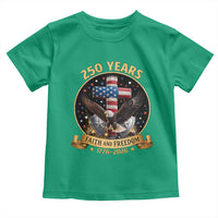 Christian Patriotic Eagle Cross Toddler T Shirt 250 Years Faith And Freedom USA Gift