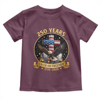 Christian Patriotic Eagle Cross Toddler T Shirt 250 Years Faith And Freedom USA Gift