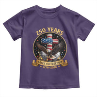 Christian Patriotic Eagle Cross Toddler T Shirt 250 Years Faith And Freedom USA Gift