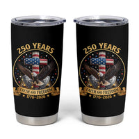 Christian Patriotic Eagle Cross Tumbler Cup 250 Years Faith And Freedom USA Gift