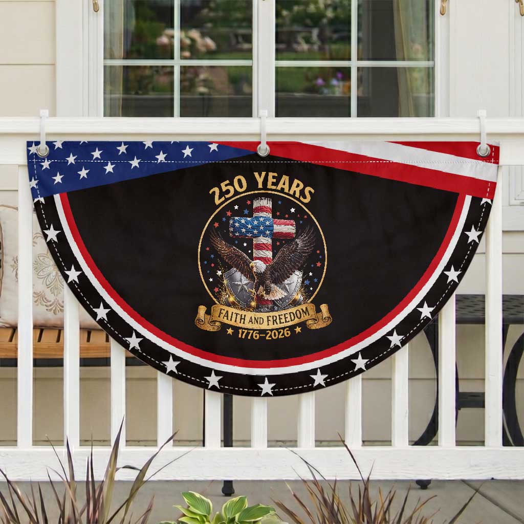 Christian American Eagle Cross Patriotic Fan Flag 250 Years Faith And Freedom USA Gift