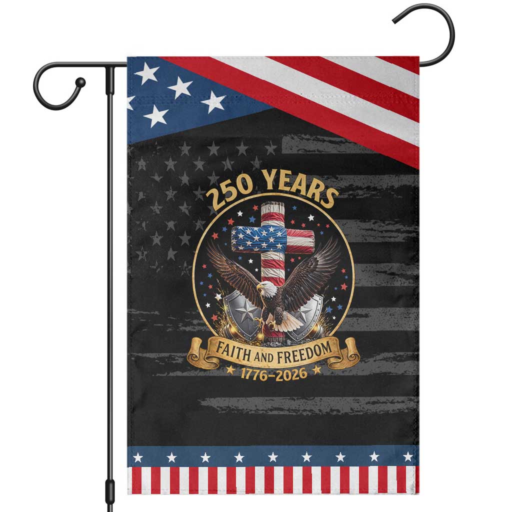 Christian Patriotic Eagle Cross Garden Flag 250 Years Faith And Freedom USA Gift