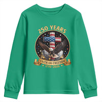 Christian Patriotic Eagle Cross Youth Sweatshirt 250 Years Faith And Freedom USA Gift