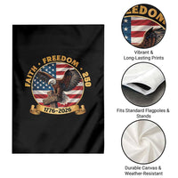 250 Years Faith And Freedom Garden Flag Patriotic Eagle Cross American Pride Gift