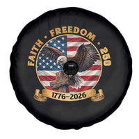 250 Years Faith And Freedom Spare Tire Cover Patriotic Eagle Cross American Pride Gift