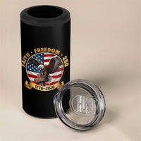250 Years Faith And Freedom 4 in 1 Can Cooler Tumbler Patriotic Eagle Cross American Pride Gift