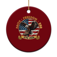 250 Years Faith And Freedom Ceramic Ornament Patriotic Eagle Cross American Pride Gift