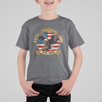 250 Years Faith And Freedom T Shirt For Kid Patriotic Eagle Cross American Pride Gift