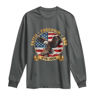 250 Years Faith And Freedom Long Sleeve Shirt Patriotic Eagle Cross American Pride Gift