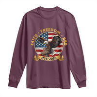 250 Years Faith And Freedom Long Sleeve Shirt Patriotic Eagle Cross American Pride Gift
