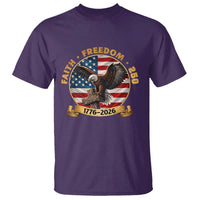 250 Years Faith And Freedom T Shirt Patriotic Eagle Cross American Pride Gift