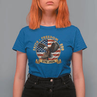 250 Years Faith And Freedom T Shirt For Women Patriotic Eagle Cross American Pride Gift