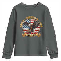 250 Years Faith And Freedom Youth Sweatshirt Patriotic Eagle Cross American Pride Gift
