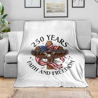250 Years Faith And Freedom Throw Blanket Patriotic Christian Eagle