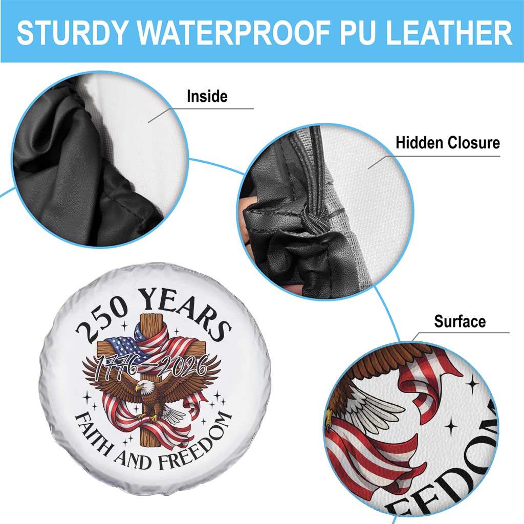 250 Years Faith And Freedom Spare Tire Cover Patriotic Christian Eagle