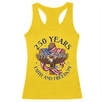 250 Years Faith And Freedom Racerback Tank Top Patriotic Christian Eagle