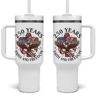 250 Years Faith And Freedom Tumbler With Handle Patriotic Christian Eagle