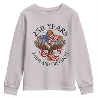 250 Years Faith And Freedom Youth Sweatshirt Patriotic Christian Eagle