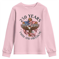 250 Years Faith And Freedom Youth Sweatshirt Patriotic Christian Eagle