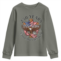 250 Years Faith And Freedom Youth Sweatshirt Patriotic Christian Eagle