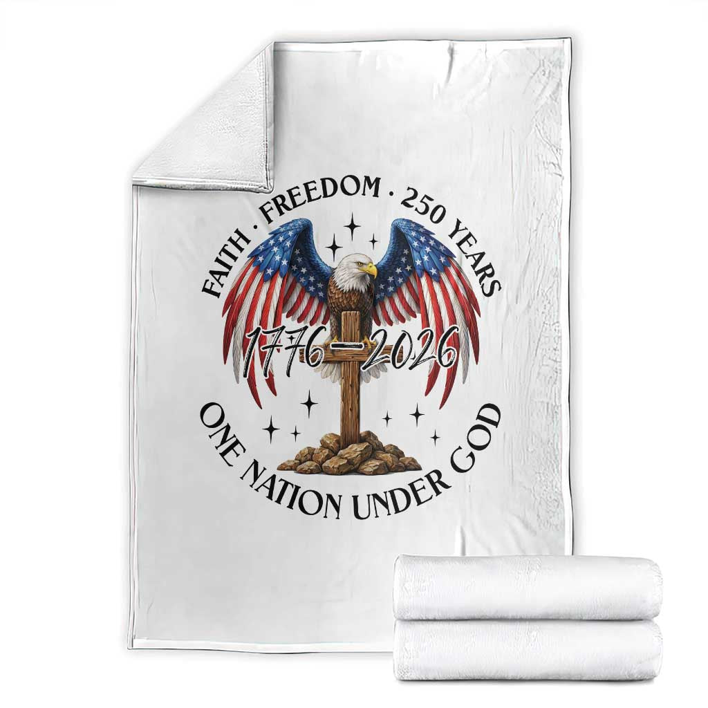 Patriotic Eagle Cross One Nation Under God Throw Blanket 250th Anniversary