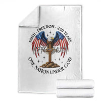 Patriotic Eagle Cross One Nation Under God Throw Blanket 250th Anniversary