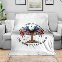 Patriotic Eagle Cross One Nation Under God Throw Blanket 250th Anniversary