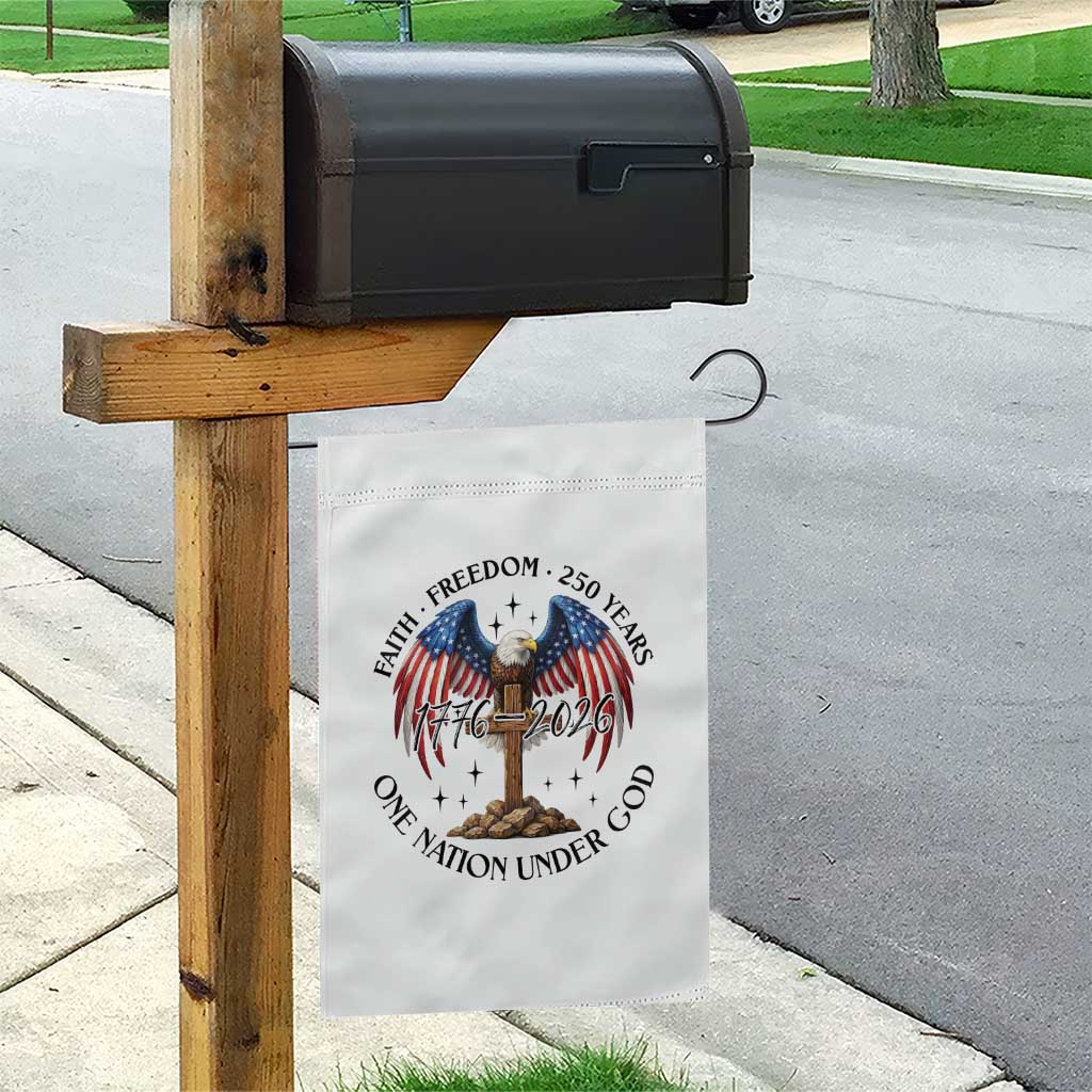 Patriotic Eagle Cross One Nation Under God Garden Flag 250th Anniversary