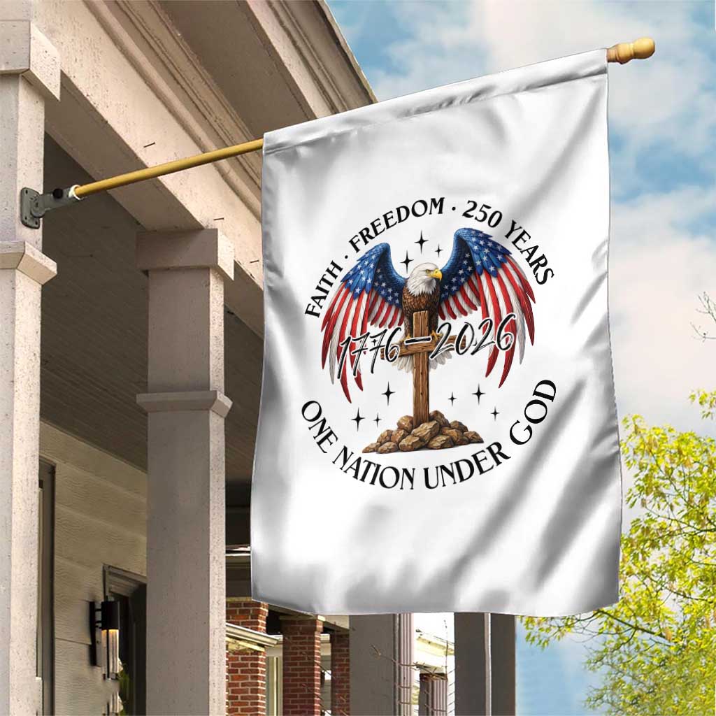 Patriotic Eagle Cross One Nation Under God Garden Flag 250th Anniversary