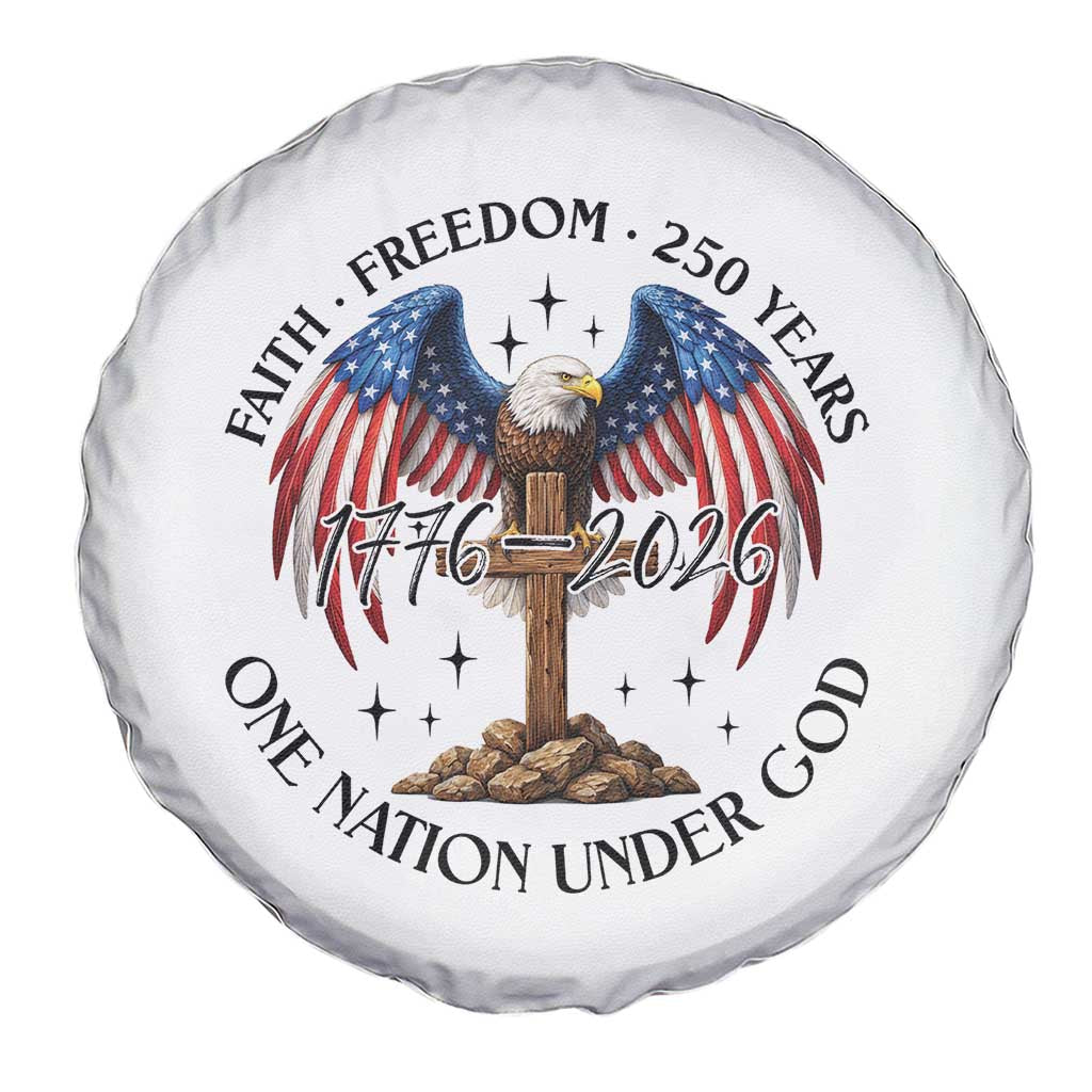 Patriotic Eagle Cross One Nation Under God Spare Tire Cover 250th Anniversary