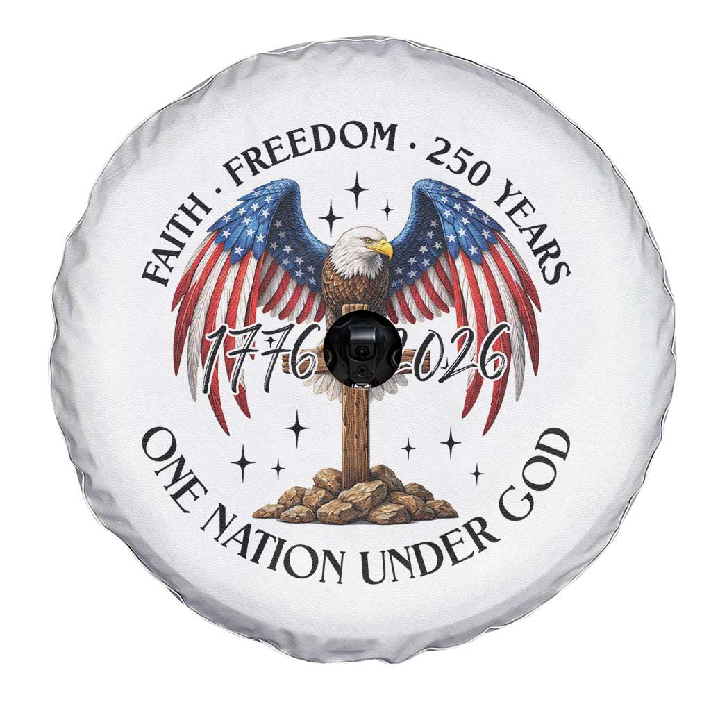 Patriotic Eagle Cross One Nation Under God Spare Tire Cover 250th Anniversary