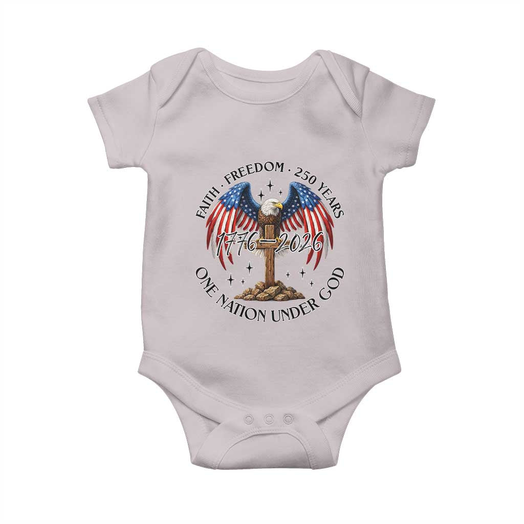 Patriotic Eagle Cross One Nation Under God Baby Onesie 250th Anniversary